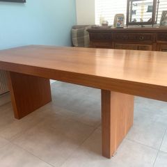 Large Cherry Wood Veneer Dining Table