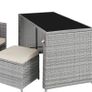 Rattan 5-Piece Garden Furniture Set with Dining Table, Armchair and Stool, for up to 4 People, Dining Set for Garden and Balcony, Includes Cushions, Various Colours Image 4