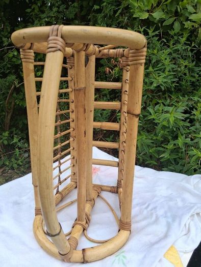 Vintage Bamboo and Rattan Magazine Rack