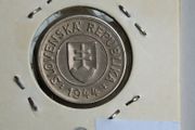 Rare Key Date Slovakia 1 Koruna 1944  Slovenska WW2 era