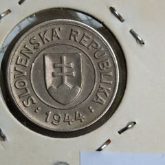 Rare Key Date Slovakia 1 Koruna 1944  Slovenska WW2 era