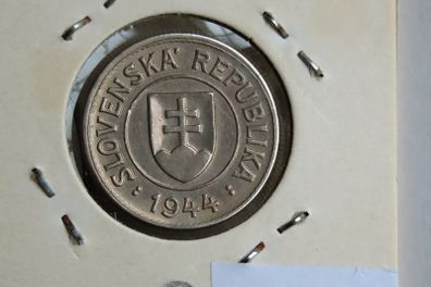 Rare Key Date Slovakia 1 Koruna 1944  Slovenska WW2 era