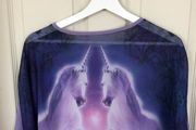 Girls Purple Waterfall tshirt unicorn