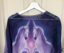 Girls Purple Waterfall tshirt unicorn