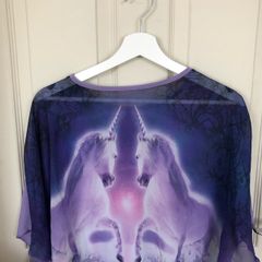 Girls Purple Waterfall tshirt unicorn