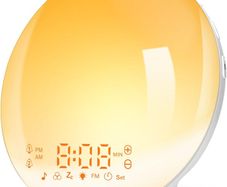 Alarm Clocks, Wake Up Light with Sunrise/Sunset Simulation Dual Alarms Bedside Night Lamp Snooze Function FM Radio 7 Natural Sound 11 Colorful Atmosphere Lamp