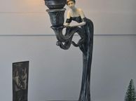 main image for ad Floral Art Nouveau Table Lamp Glamorous Table Lamp Art Nouveau Woman Sculpture Vintage