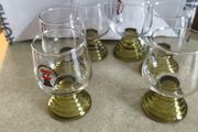 Set Of 6 Vintage 1960 Osterreich Gutesiegel Wein Wine Glasses