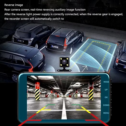 4-inch 1080P Dash Cam for Cars Touch Screen Car DVR Video Recorder Rear View Camera for Vehicle 24H Parking Monitor Black Box