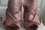 No. 21 pink glitter mules - sz 6.5