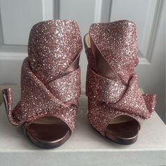 No. 21 pink glitter mules - sz 6.5