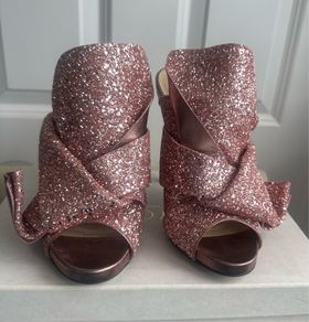 No. 21 pink glitter mules - sz 6.5