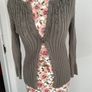 cardigan khaki principle ribbed cardigan with frill detail sizev12 Image 3