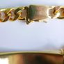 Men's ID Bracelet 18k Yellow Gold Plated Identification Cuff Bangle length 8" Image 2