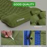 Waterproof Lightweight Camping Sleeping Pad Foot Press Inflatable Pad Air Mattress with Pillow for Backpacking, Hiking, Camping, Traveling (Green) Image 2