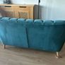 WALDORF Teal Velvet 2 Seater Sofa Image 4