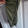 Olive green,  ruched sides and a V neckline top, size 10 Image 3