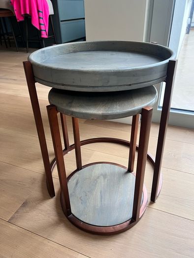 Grey Wood Furniture Set : side board, Nest of Tables and Shelving Unit