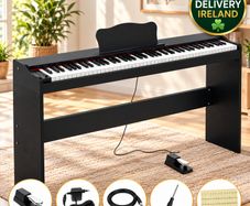 88 Key Digital Piano with Stand and Speakers  Semi Weighted Electric Keyboard for Beginners Black