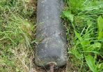 Old stone land roller.