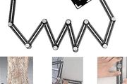Multi Angle Measuring Ruler, Twelve-Sided Aluminum Alloy Template Tool,Aluminum Alloy Multi Angle Ruler,with Ceramic Tile Locator Hole Drill Guide,for DIY Handymen Builders Carpenters Tilers