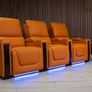 3+2 Orange Sienna Electric Leather Leather Recliner Sofa Image 4