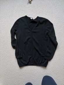 100% cashmere casual fit black cardigan size 10/12