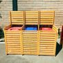 Wheelie Bin Storage  3 Bays - Natural Image 3
