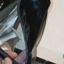 vintage 80s style YSL peep toe black painted heels worn come with original box wrapping and card .would love a new home for someone who understands good quality fashion. Image 3