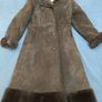 Vintage Ladies Mocklers Genuine Leather Shearling Nor'Easter Long Coat Size UK 8 Image 3