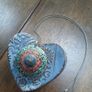 Turquoise,Coral and Lapis Mosaic Pendent Image 3