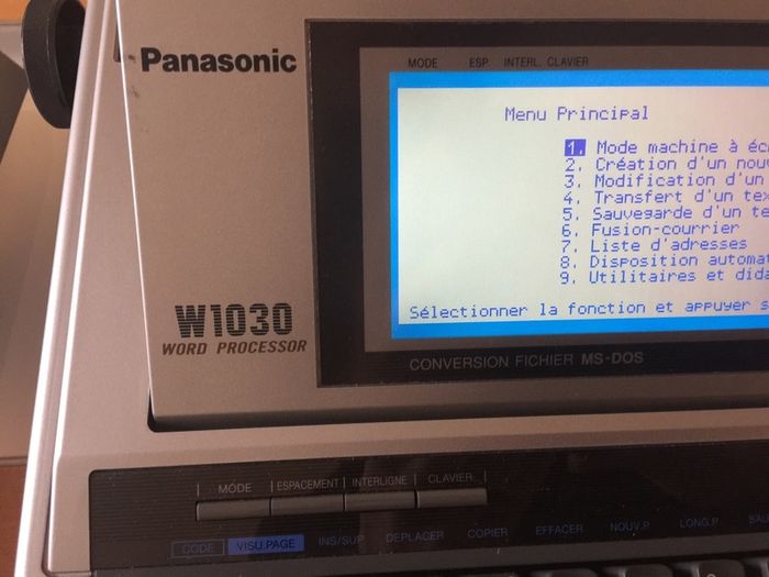 Panasonic FRENCH word processor