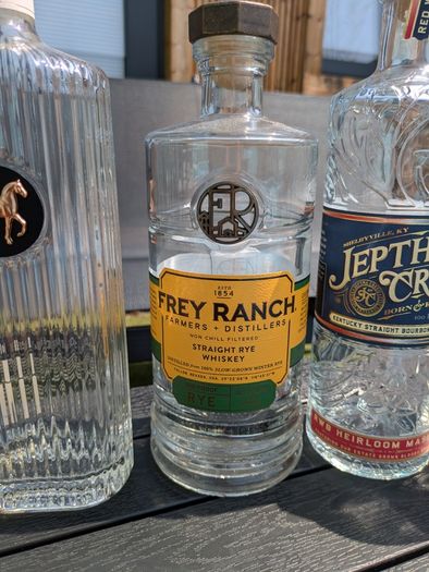 Empty Bourbon Whiskey Glass Bottles