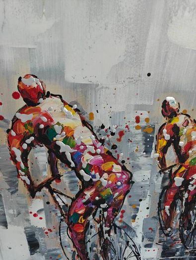 Large Contemporary Cycling Canvas
