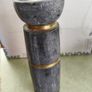 Marble column gold and dark gray candle holder. Image 7