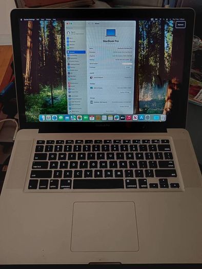MacBook pro 16GB memory, 15 inch screen, 256GB SSD storage . Sequoia IOS 15.1  power supply 85 watts   . Video card Intel 4000 HD 2.6 Ghz CPU quad core