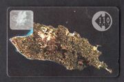 1990 Isle of Man 110 unit Manx Telecom Satellite View of The Isle of Man (with hologram) (GPT) Call Card used