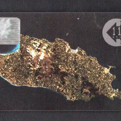 1990 Isle of Man 110 unit Manx Telecom Satellite View of The Isle of Man (with hologram) (GPT) Call Card used