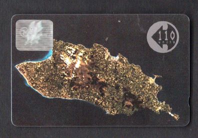 1990 Isle of Man 110 unit Manx Telecom Satellite View of The Isle of Man (with hologram) (GPT) Call Card used