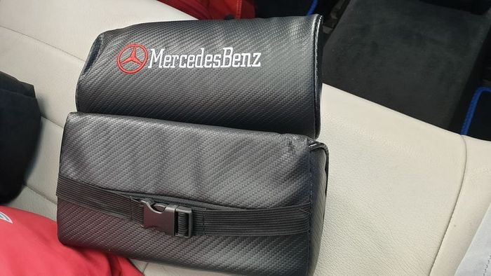 mercedes benz black car neck nape pillow