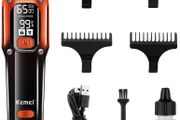 KEMEI Black Hair Clippers for Men, Cordless Clippers for Hair Cutting, Professional Barber Clippers, USB Rechargeable Wireless Haircut Clippers
