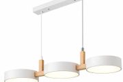Pendant light - Wood &amp; Acrylic 3-light Fixture / NEW