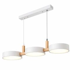 Pendant light - Wood & Acrylic 3-light Fixture / NEW