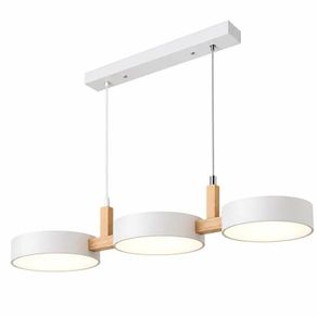 Pendant light - Wood & Acrylic 3-light Fixture / NEW