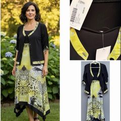 Designer dress and jacket set by personal choice chic sophisticated summer event new with tags