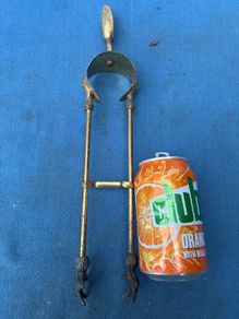 Vintage brass fire tongs