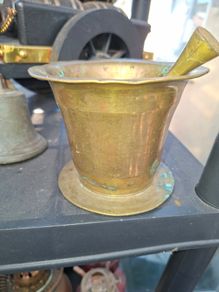 Beautiful Antique Brass or Bronze Apothecary Mortar and Pestle, Dating from the 19th Century Postage Available or Collection,