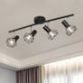 NEW SALE | 4 Way Ceiling Light Fixture Rotatable Retro Spotlight Fitting E14 Base Angle Adjustable with Black Metal Cage Flush Mount for Bedroom Living Room Hallway Image 2