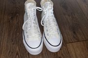 Converse Uk4 white platform trainers