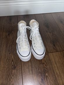 Converse Uk4 white platform trainers